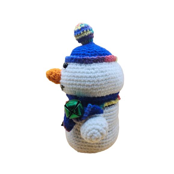 Hand Crocheted Amigurumi Snowman Figure Statuette Trinket Box Storage 9 Inches - Picture 6 of 8